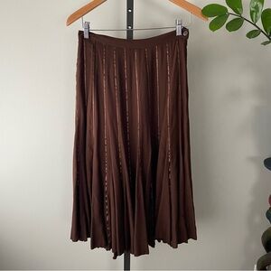Temptation Boho Fairycore Peasant Midi Skirt Brown Size Medium